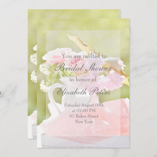 Invitación Boda de Bouquet de flor de primavera fresca (Anverso / Reverso)