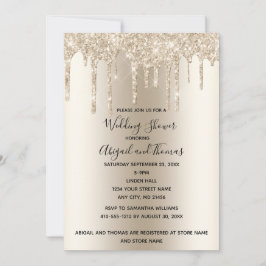 Invitación Boda de Brillo de Champagne Drip Glamour Tendencia