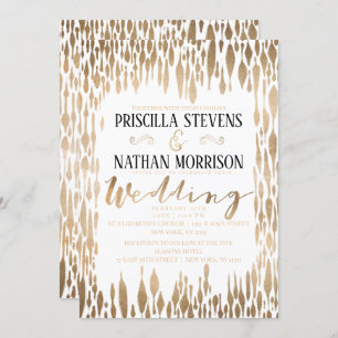 Invitación Boda de brochas de oro abstracto moderno