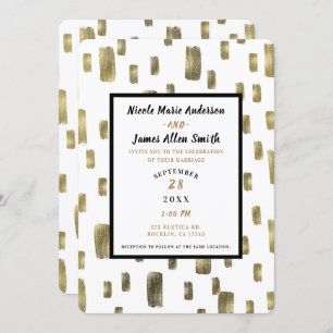 Invitación Boda de bronce de cobre de pincel de pintura moder