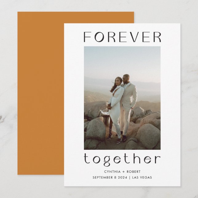 Invitación Boda de Bronce para siempre juntos (Anverso / Reverso)