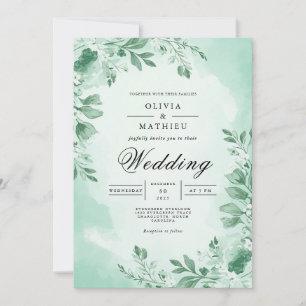 Invitación Boda de brotes botánicos de la Fábrica de la Moned