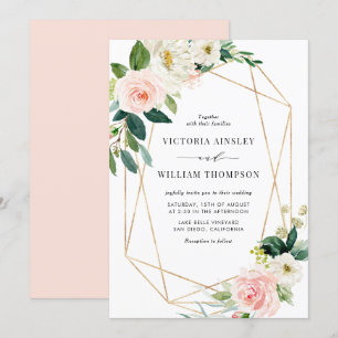 Invitación Boda de brotes de manantiales de color de agua geo