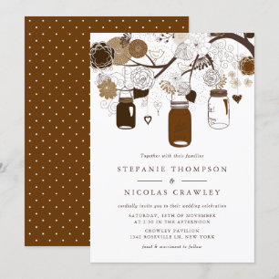 Invitación Boda de Brown Hanging Mason Jars