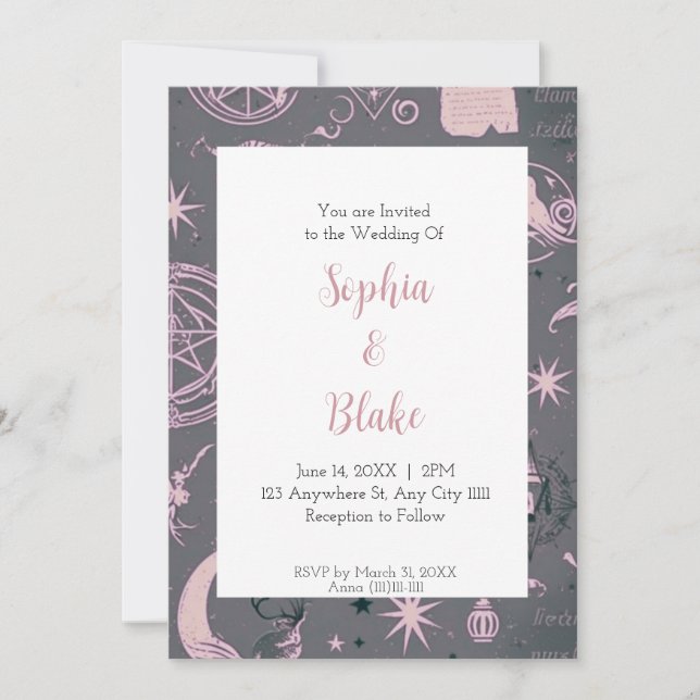 Invitación Boda de Brujería Celestial (Anverso)