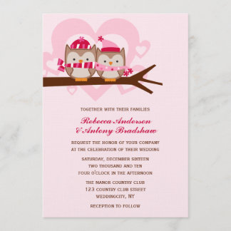 Invitación Boda de búhos de invierno