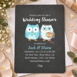 Invitación Boda de búhos Regalo para la pareja Novia y novio