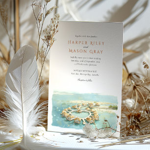 Invitación Boda de Bungalow Tropical de Montego Bay Overwater