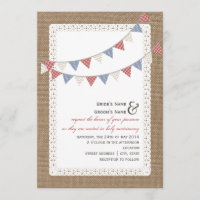 Boda de Bunting con motivos inspirados en Burlap