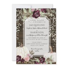 Boda de Burgundy Rubor Floral RusticTwinkle Lights