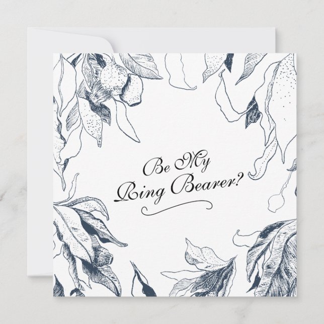 Invitación Boda de Bush 'Be My Ring Bearer?' (Reverso)