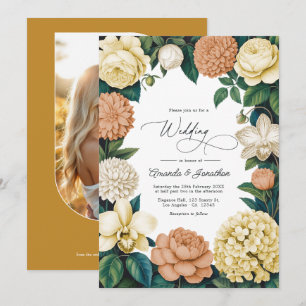 Invitación Boda de Buttercream, Seda de Vainilla y Albaricoqu