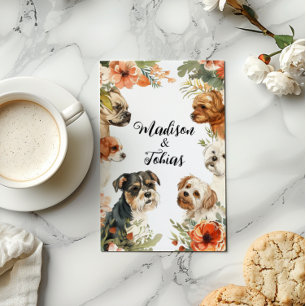 Invitación Boda de cachorros y flores