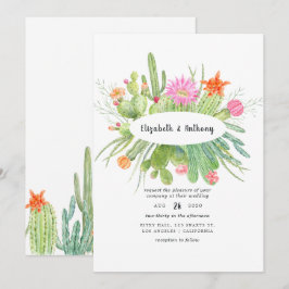 Invitación Boda de Cactus Acuarela
