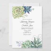 Boda de cactus de desierto de acuarela Suculentas