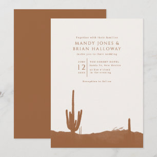 Invitación Boda de Cactus del Desierto de Terracota