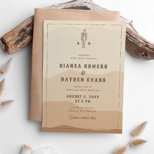 Invitación Boda de Cactus del Desierto del Boho Occidental