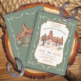 Invitación Boda de Cactus del Desierto del Cañón Occidental