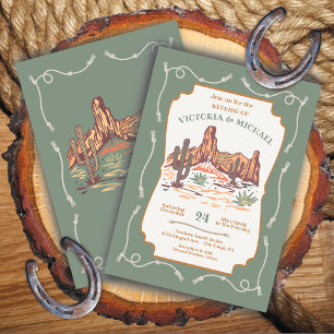 Invitación Boda de Cactus del Desierto del Cañón Occidental