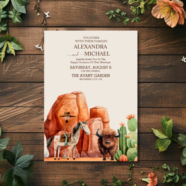 Invitación Boda de Cactus del Desierto del Cañón Occidental (Subido por el creador)