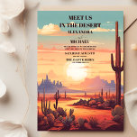 Invitación Boda de Cactus del Desierto Retro<br><div class="desc">Sumérjase en la encantadora belleza del suroeste con nuestra invitación a la boda del desierto de Cactus. El diseño capta el encanto sereno del paisaje desértico, adornado con el encanto distintivo de los cactus. La sutil elegancia de esta invitación prepara el escenario para una celebración boda que refleja la belleza...</div>