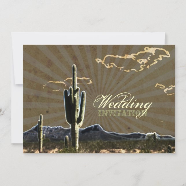 Invitación boda de cactus del país ruso occidental (Anverso)