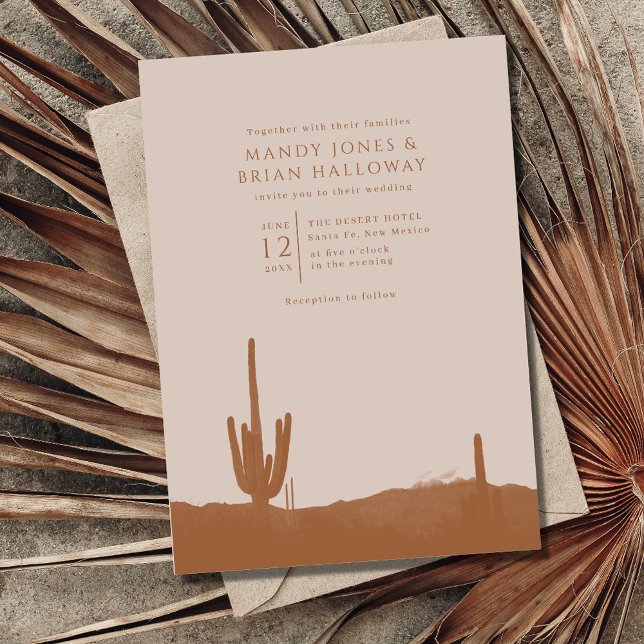 Invitación Boda de Cactus en el desierto de Terracotta del su (Subido por el creador)