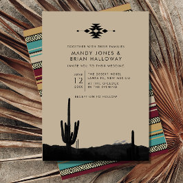 Invitación Boda de Cactus en el desierto del suroeste de vera
