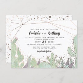 Invitación Boda de Cactus & Succulum Terarium Geométrico