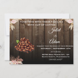 Invitación Boda de café elegante y rústico Guay boho