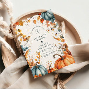 Invitación Boda de caída de calabaza rusa