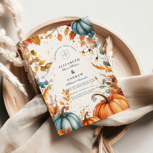 Invitación Boda de caída de calabaza rusa (Subido por el creador)