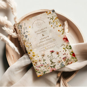 Invitación Boda de Caída de Flor Silvestre Meadow