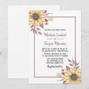 Invitación Boda de Caída de Flores Rústicas del País