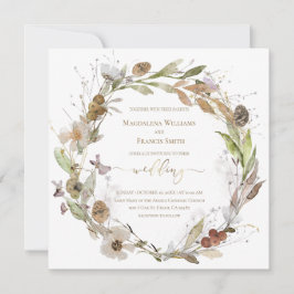Invitación boda de caída de wreath