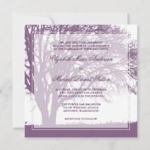 Invitación Boda de caída del árbol de roble púrpura