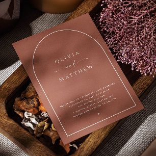 Invitación Boda de Caída en el Arco de la Terracota Profunda 