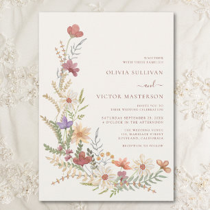 Invitación Boda de Caída Floral de Flor Silvestre