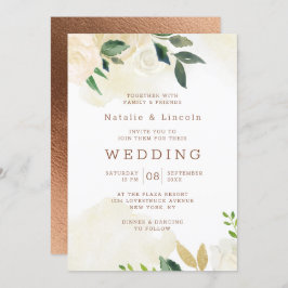 Invitación Boda de Caída Floral Rústica de Campo Fresca