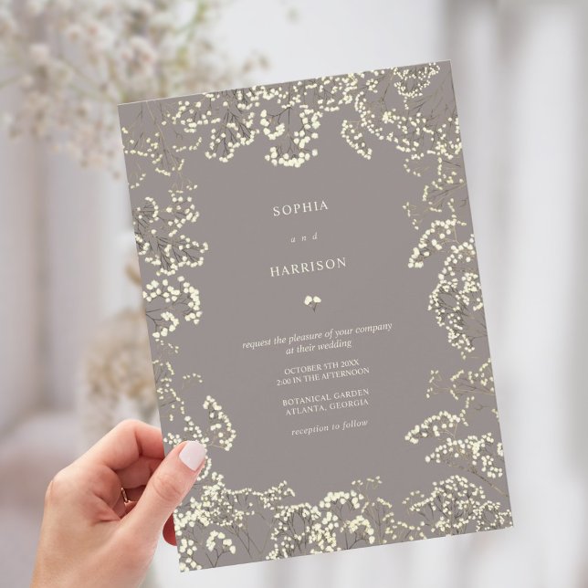 Invitación Boda de caída rustica de la Gypsophila Ametist (Subido por el creador)