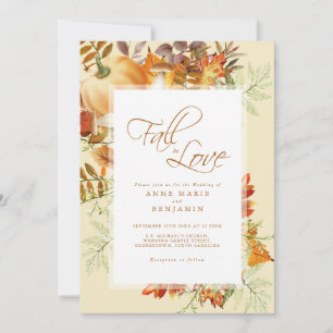 Invitación Boda de calabaza acuática Caída en Amor