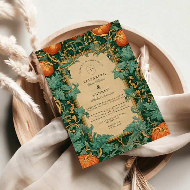 Invitación Boda de calabaza Art Nouveau (Subido por el creador)