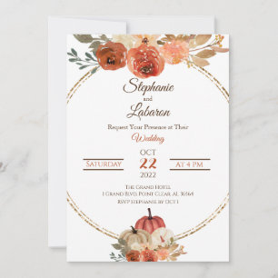 Invitación Boda de Calabaza Autum Floral