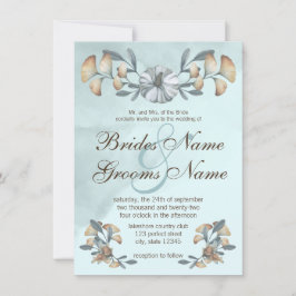 Invitación Boda de Calabaza Azul y Ginkgo de Otoño