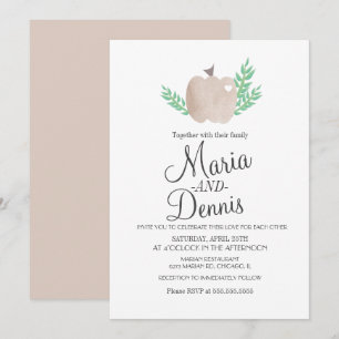 Invitación Boda de calabaza beige hojas neutrales