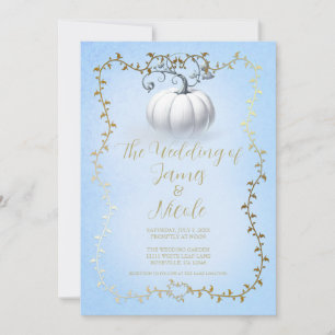Invitación Boda de Calabaza Blanca Libro de Cuentos Azul Dora