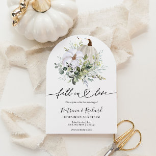 Invitación Boda de Calabaza Blanca y Eucalipto Enamorados