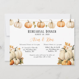 Invitación Boda de calabaza de Garland otoño cena
