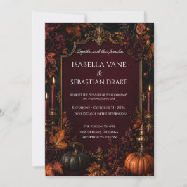 Invitación Boda de calabaza de otoño gótico