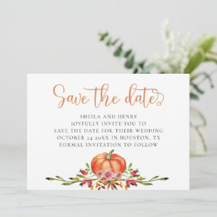 Invitación Boda de calabaza de otoño guardar la fecha